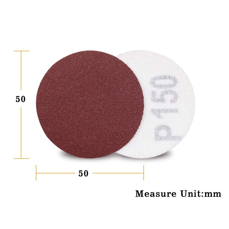 SPEEDWOX 100pc 2 inch Sanding Discs Hook and Loop Sandpaper 150 Grit Sander Disc Sanding for Sanders Drill Grinder Rotary Tools Attachment Woodworking Wood Auto, No Hole - Image 5